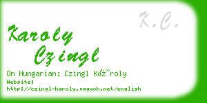 karoly czingl business card